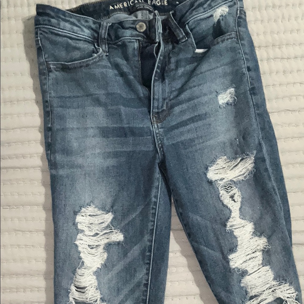 American Eagle Blue Skinny Jeans Distressed (MOVING SALE!)